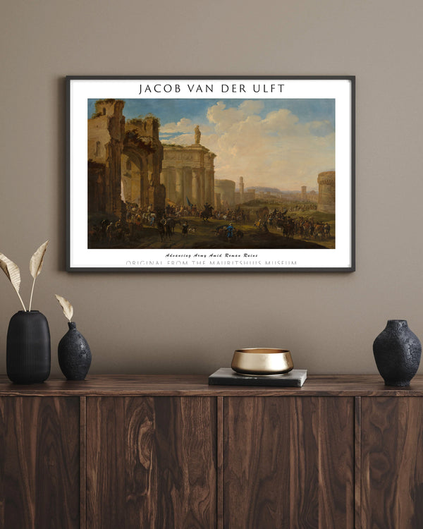 Jacob van der Ulft-Roma Yıkıntıları Arasında İlerleyen Ordu çerçeve