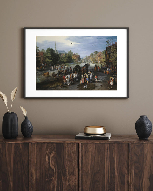 Jan Brueghel the Elder - Schelle Köyü Manzarası Çerçeve