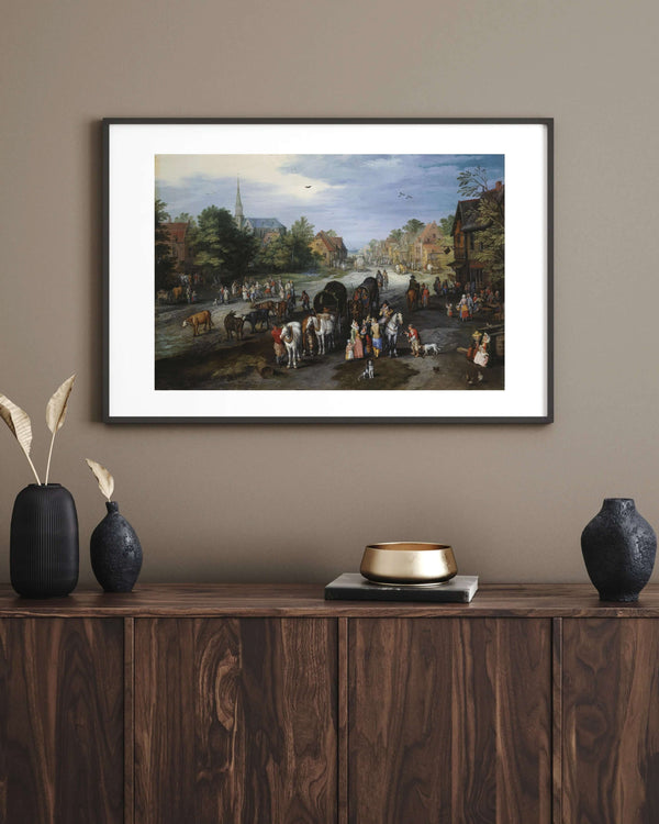 Jan Brueghel the Elder - Schelle Köyü Manzarası Çerçeve