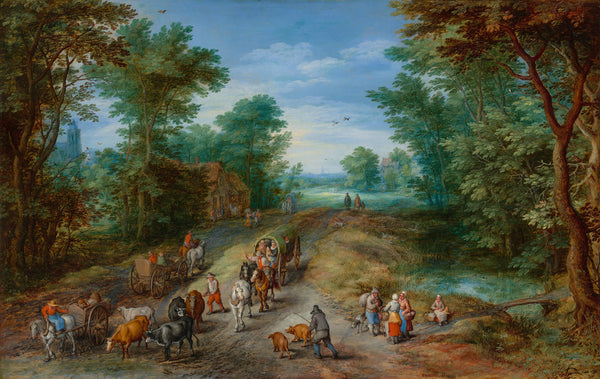Jan Brueghel the Elder - Gezginli Orman Manzarası Tablo
