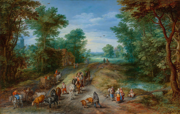 Jan Brueghel the Elder - Gezginli Orman Manzarası Tablo