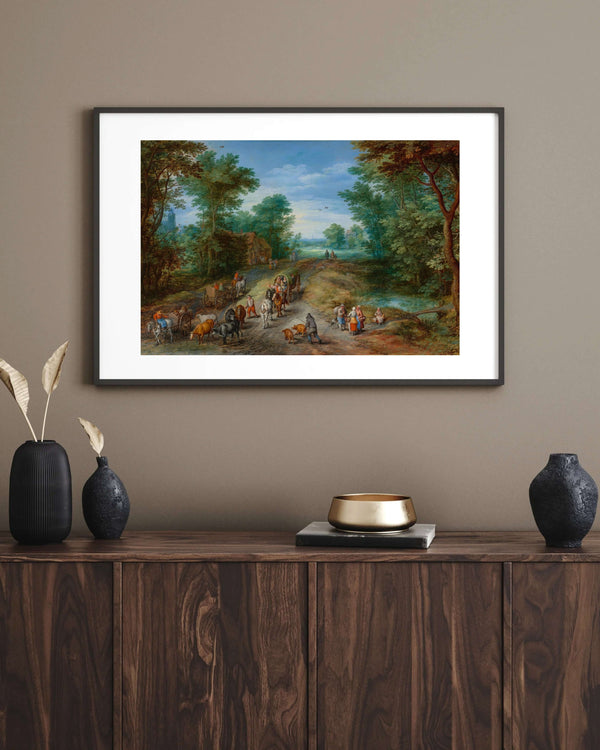 Jan Brueghel the Elder - Gezginli Orman Manzarası Çerçeve