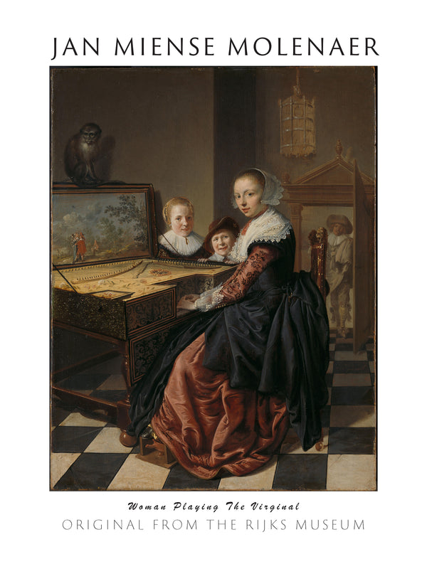 Jan Miense Molenaer - Virginal Çalan Kadın Fine Art Baskı