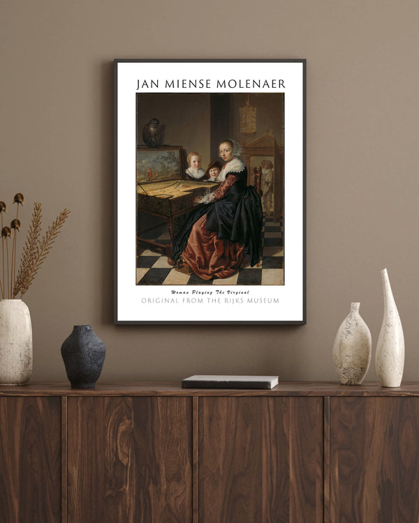 Jan Miense Molenaer - Virginal Çalan Kadın çerçeve