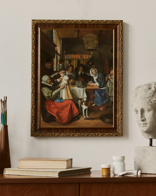 Jan Havicksz. Steen - Büyükler Ne Söylerse Küçükler de Onu Söyler çerçeve