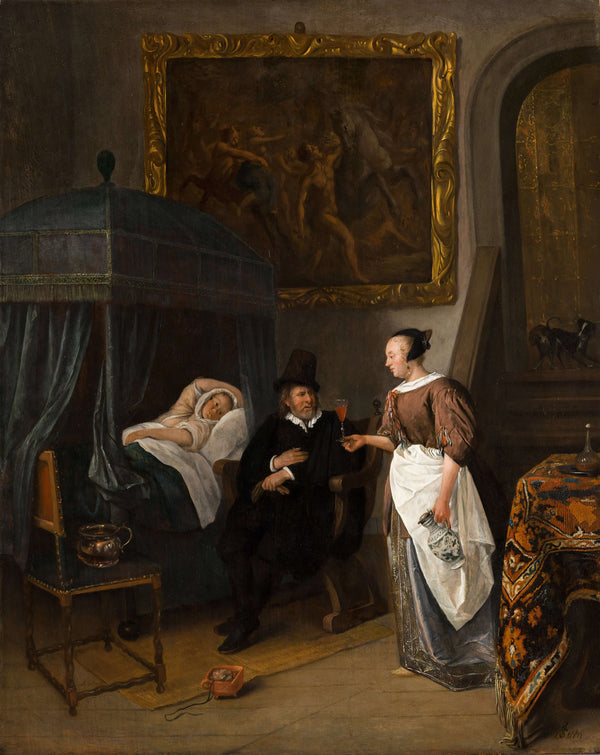 Jan Havicksz. Steen - Doktor Ziyareti tablo