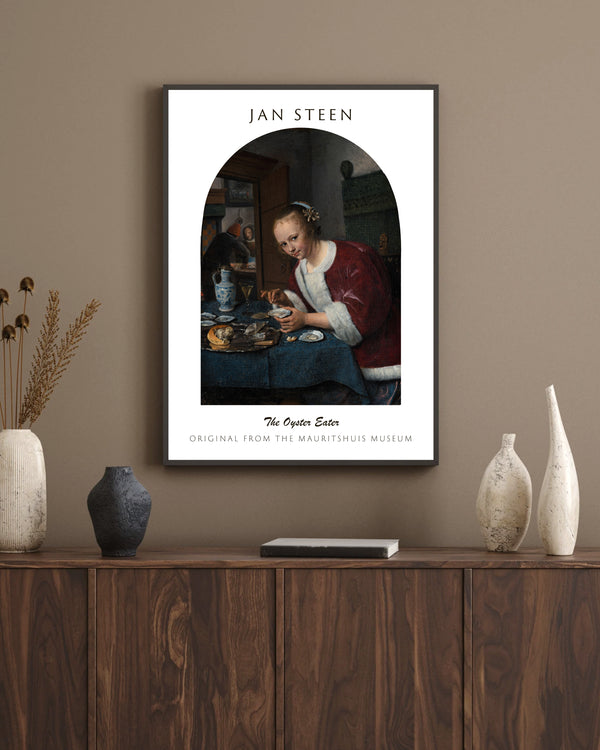 Jan Havicksz. Steen-İstiridye Yiyen Genç Kadın çerçeve