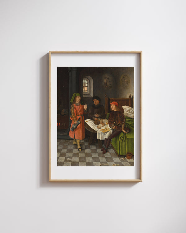 Jan Mostaert - Yusuf Fırıncı ve Saka Başı’nın Rüyalarını Yorumlarken Fine Art Baskı