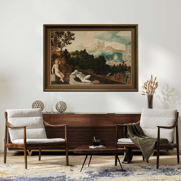 Jan van Scorel - Batşeba ve Manzara Çerçeve