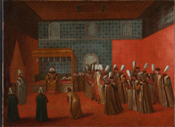 Jean Baptiste Vanmour - Büyükelçi Cornelis Calkoen’un Sultan III. Ahmed Huzurundaki Kabulü Tablo