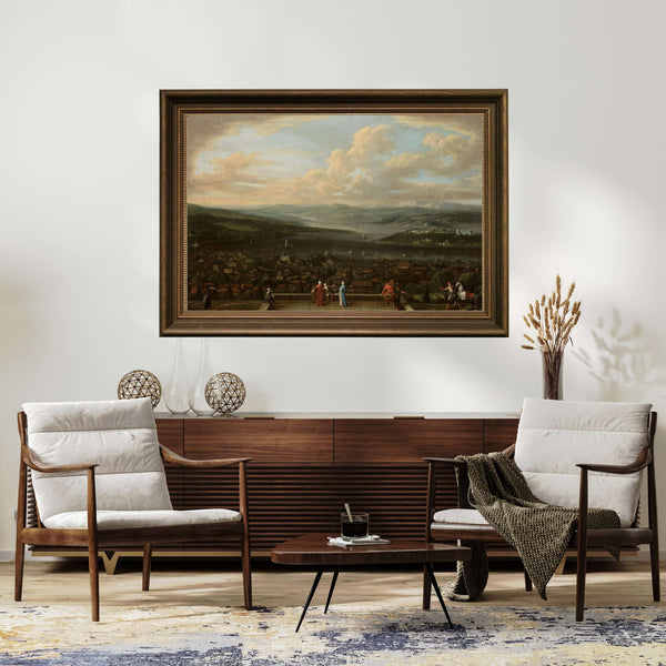 Jean Baptiste Vanmour - Pera’daki Hollanda Elçiliğinden İstanbul Manzarası Çerçeve