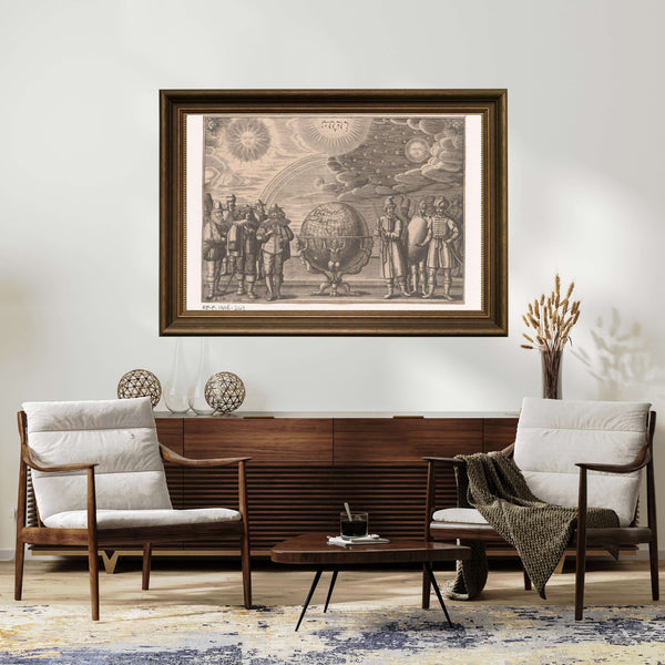 Jean Picart - Farklı Kıtalardan Figürlerle Çevrili Küre Fine Art Baskı