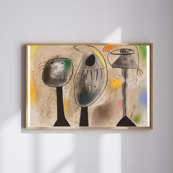 Joan Miró - Gecedeki Figürler Fine Art Baskı