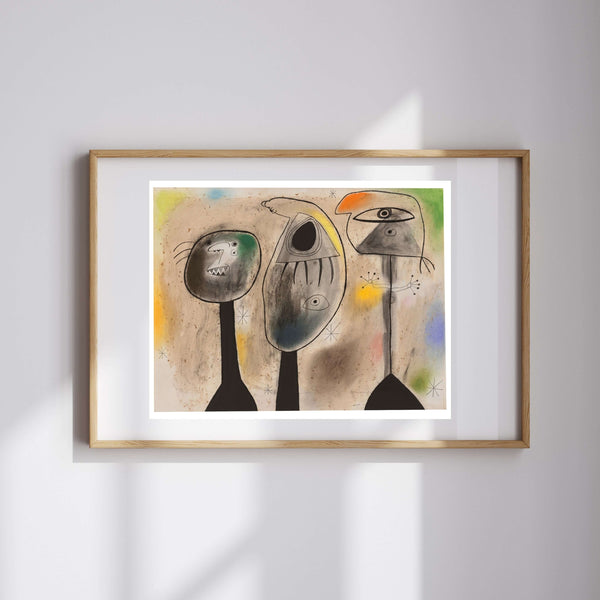 Joan Miró - Gecedeki Figürler Fine Art Baskı