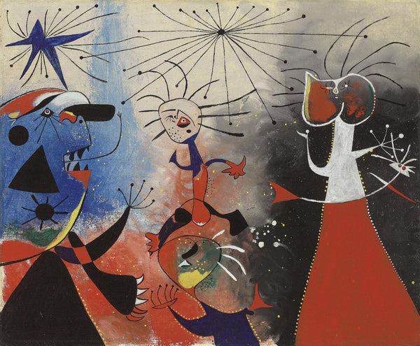Joan Miró - Yıldızların Okşayışı Fine Art Baskı