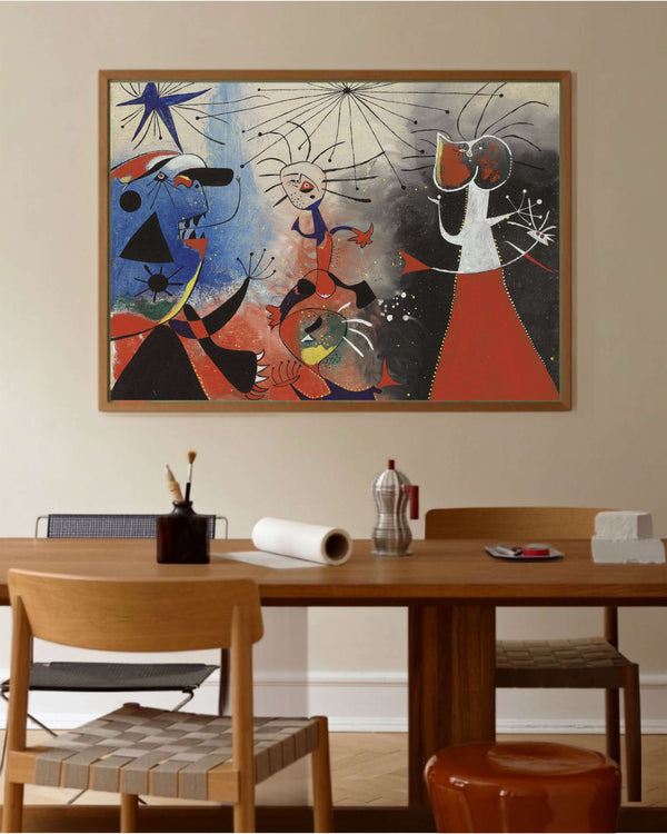Joan Miró - Yıldızların Okşayışı Fine Art Baskı