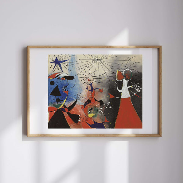 Joan Miró - Yıldızların Okşayışı Fine Art Baskı