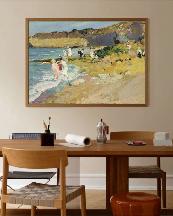 Joaquín Sorolla - Biarritz Deniz Feneri'ndeki Kayalıklar Fine Art Baskı