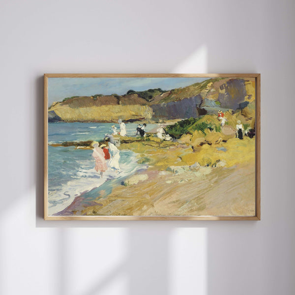 Joaquín Sorolla - Biarritz Deniz Feneri'ndeki Kayalıklar Fine Art Baskı