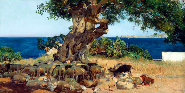 Joaquín Sorolla - Keçiboynuzu Ağacı Fine Art Baskı