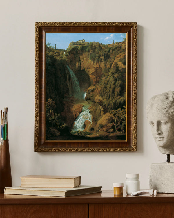 Johann Martin von Rohden - Neptün Mağarası Tivoli yakınlarındaki Şelale çerçeve
