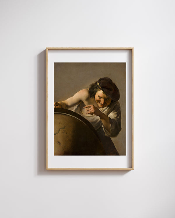 Johannes Moreelse - Gülümseyen Filozof Demokritos fine art baskı