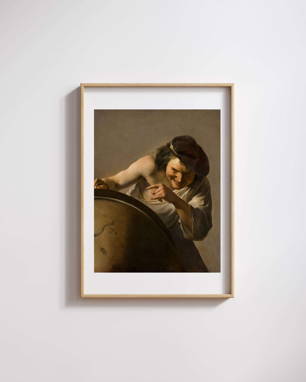 Johannes Moreelse - Gülümseyen Filozof Demokritos fine art baskı