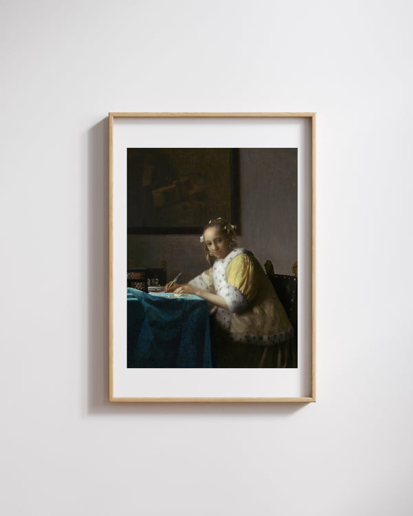Johannes Vermeer - Mektup Yazarken Bir Leydi Fine Art Baskı