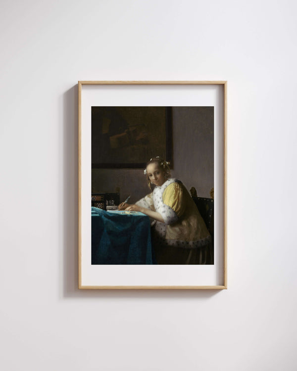 Johannes Vermeer - Mektup Yazarken Bir Leydi Fine Art Baskı