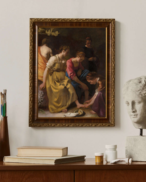 Johannes Vermeer - Diana ve Nympheleri çerçeve
