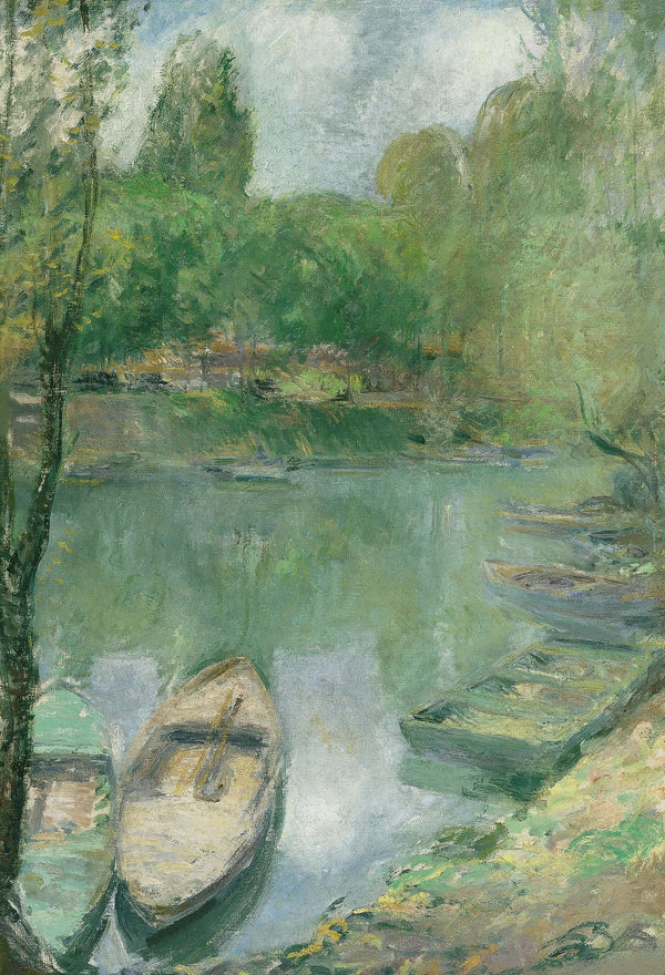 John Henry Twachtman - Gölette Demirlemiş Tekneler Fine Art Baskı