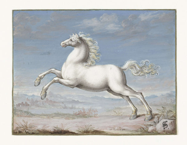 Joris Hoefnagel - Beyaz At Fine Art Baskı