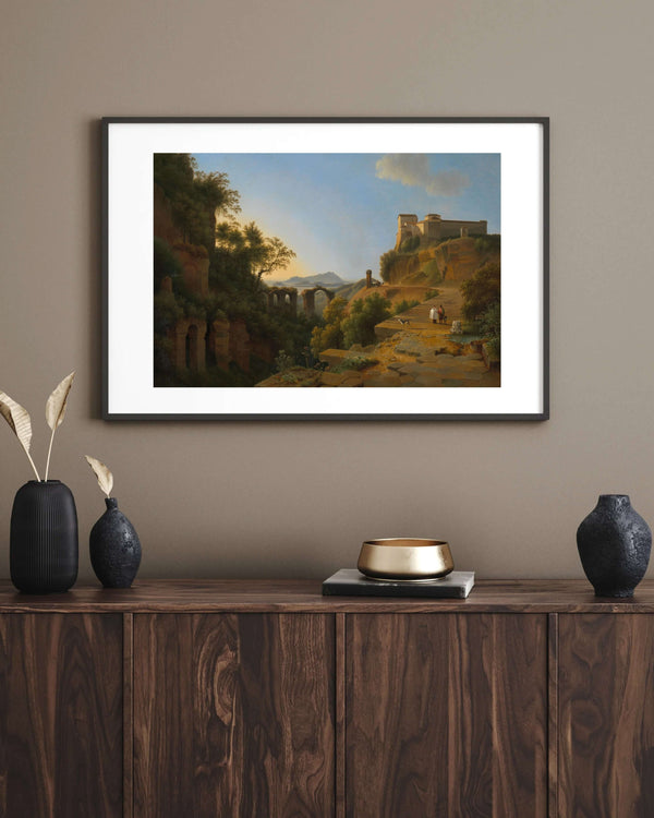 Josephus Augustus Knip - Uzaktan Ischia Adası ile Napoli Körfezi Fine Art Baskı