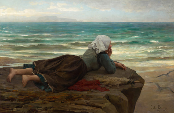 Jules Breton - Kayalık (La Falaise) Tablo