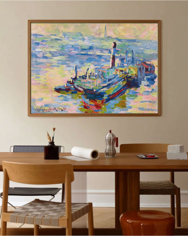 Elbe'de Sabah Fine Art Baskı