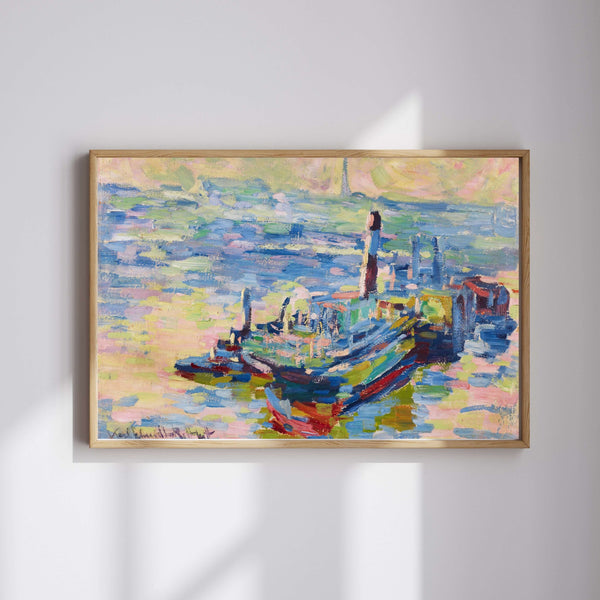 Elbe'de Sabah Fine Art Baskı