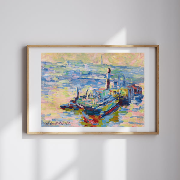 Elbe'de Sabah Fine Art Baskı