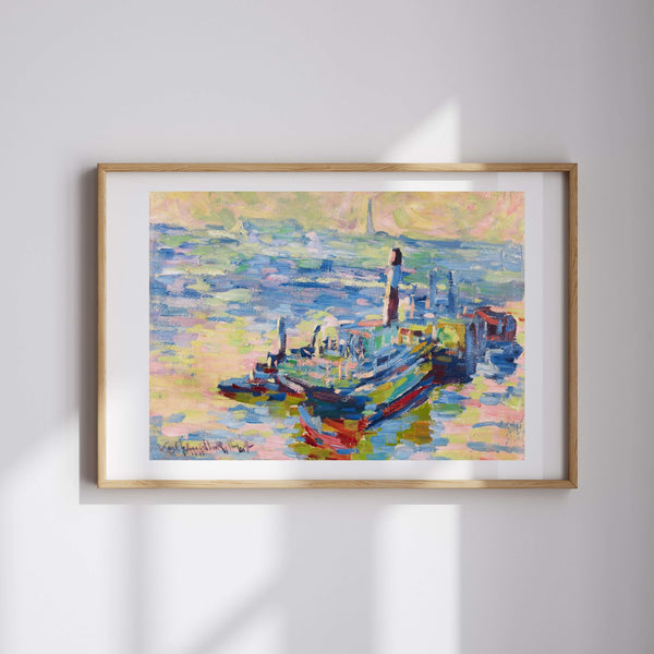 Elbe'de Sabah Fine Art Baskı