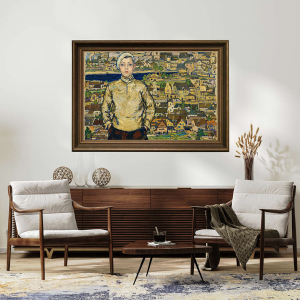 Karl Suschnik - Manzarada Çocuk Fine Art Baskı