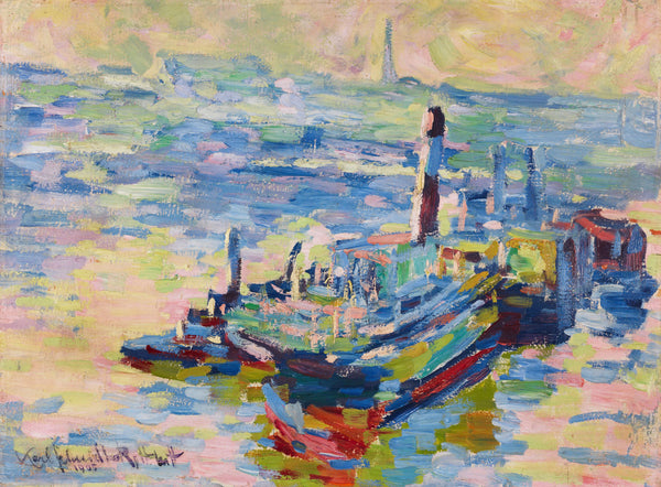 Elbe'de Sabah Fine Art Baskı