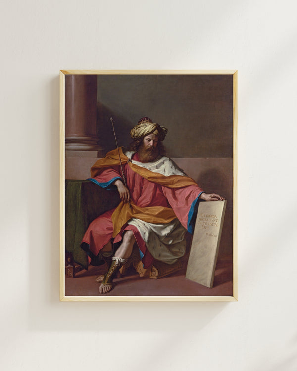 Giovanni Francesco Barbieri - Kral Davut fine art baskı