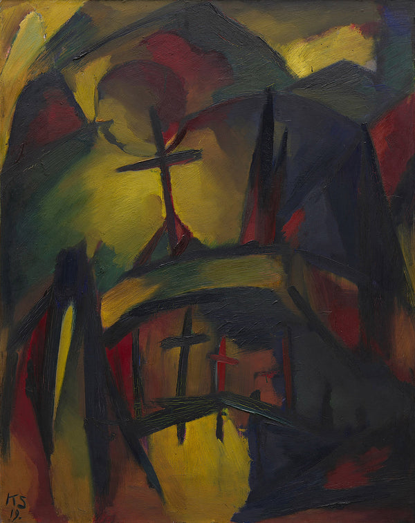 Kurt Schwitters - Dağ Mezarlığı Tablo
