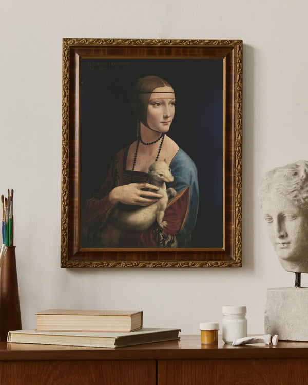 Leonardo da Vinci - Kakımlı Kadın fine art baskı