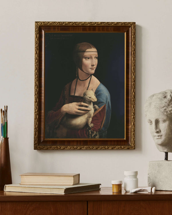 Leonardo da Vinci - Kakımlı Kadın fine art baskı