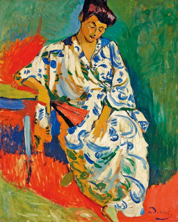 André Derain - Kimonolu Madame Matisse Fine Art Baskı
