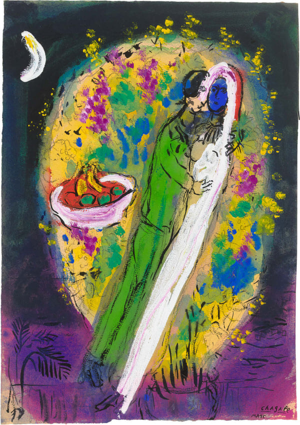Marc Chagall - Çalı Önünde Çift Fine Art Baskı