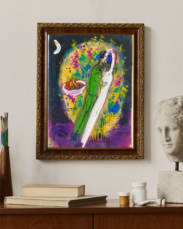 Marc Chagall - Çalı Önünde Çift Fine Art Baskı