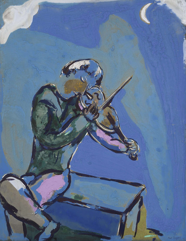 Marc Chagall - Mavi Kemancı Fine Art Baskı
