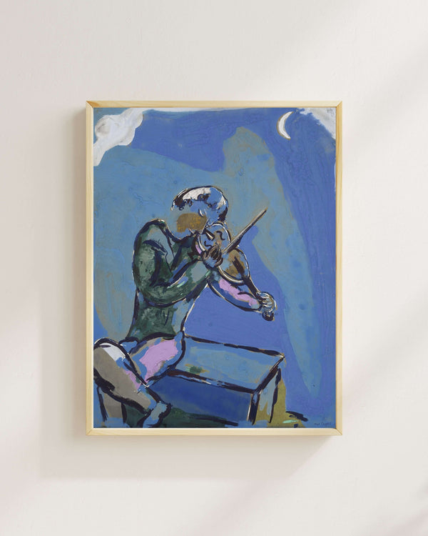 Marc Chagall - Mavi Kemancı Fine Art Baskı