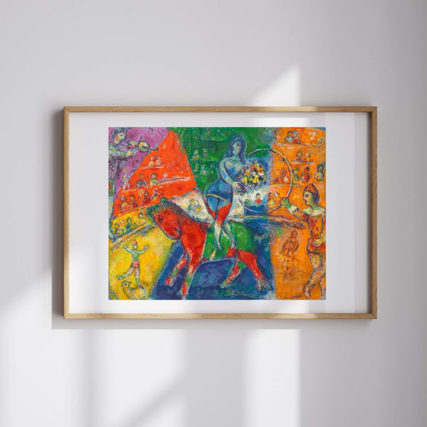 Marc Chagall - Kırmızı ve Mavi Sirk Fine Art Baskı
